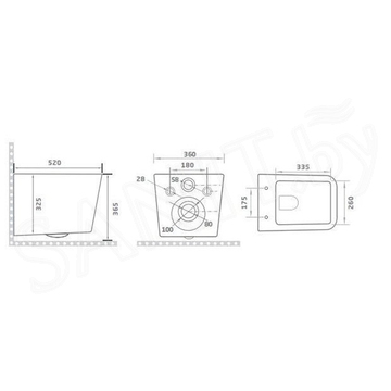 Комплект инсталляции Berges Novum 525 c черной кнопкой и подвесным унитазом Gid Tr2144