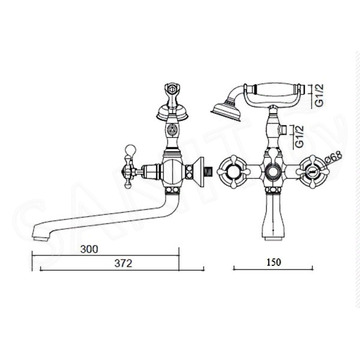 Смеситель для ванны Gerhans K13101G