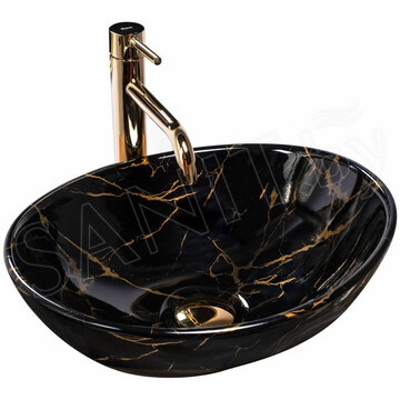 Умывальник Rea Sofia Black Marble Shiny