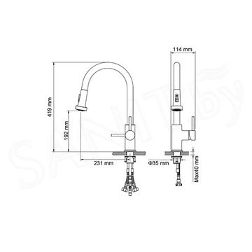 Смеситель для кухонной мойки Timo Saona 2316/00FL с выдвижным изливом