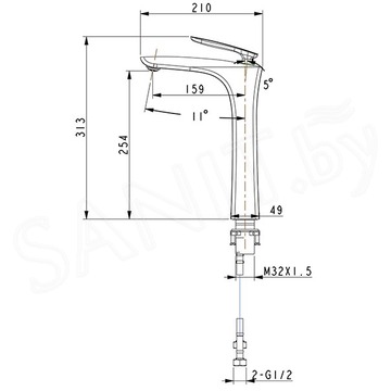 Смеситель для умывальника Timo Helmi 4011/03F