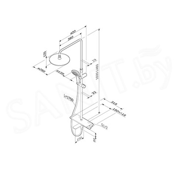 Душевая стойка AM.PM Spirit V2.0 F0770A500 термостатическая