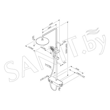 Душевая стойка AM.PM Inspire V2.0 F0750A400 термостатическая