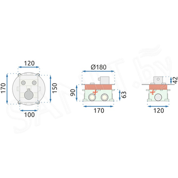 Душевая система Rea Lungo Miler Chrome REA-P6715 встраиваемая с термостатом