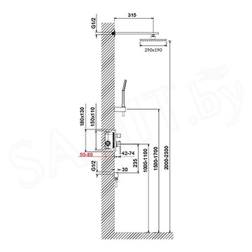 Душевая система Timo Selene SX-2069/00SM (1013) встраиваемая