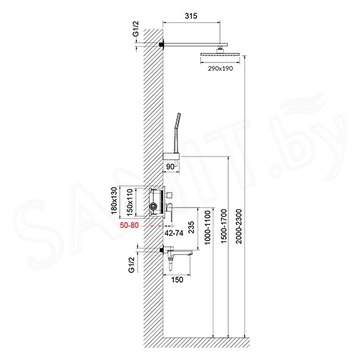 Душевая система Timo Selene SX-3069/00SM (1013) встраиваемая