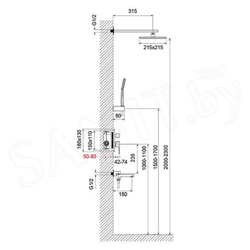 Душевая система Timo Selene SX-3069/00SM (1113) встраиваемая