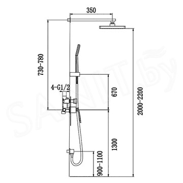 Душевая система Timo Helmi SX-4069/00-16SM встраиваемая