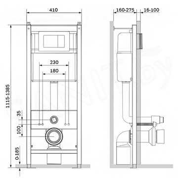 Инсталляция для унитаза Damixa DX00.I011.0101 с белой кнопкой