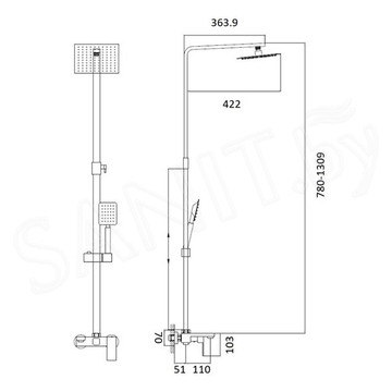 Душевая стойка Haiba HB24803-2