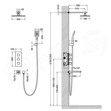 Душевая система Timo Petruma SX-5049/00SM встраиваемая с термостатом