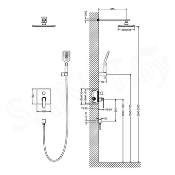 Душевая система Timo Torne SX-4319/03SM встраиваемая