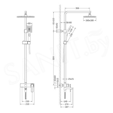 Душевая стойка Timo Torne SX-4320/17