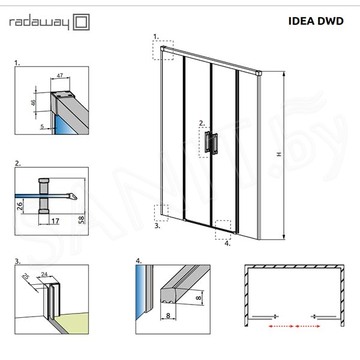 Душевая дверь Radaway Idea Gold DWD