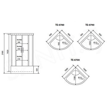 Душевая кабина Timo Eco TE-0780 Р / TE-0790 Р / TE-0700 Р