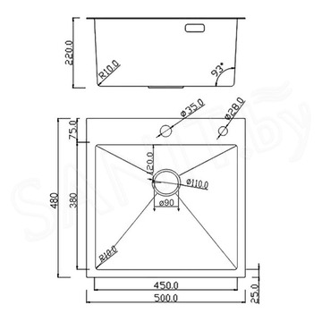 Кухонная мойка Roxen Simple 560220-50 с коландером и дозатором