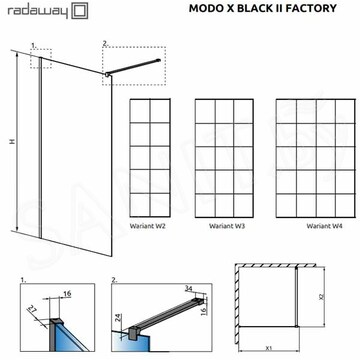 Душевая стенка Radaway Modo X II Black Factory