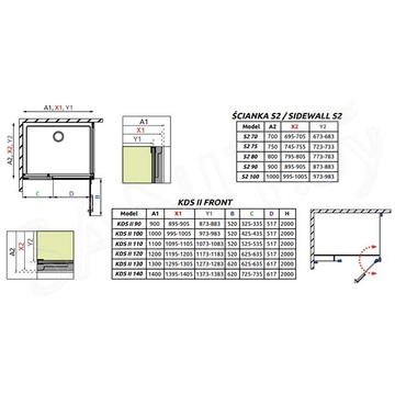 Фронтальная стенка Radaway Arta KDS II front Wall 415