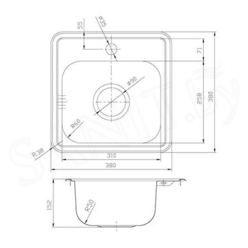 Кухонная мойка Iddis Strit S STR38S0i77 / STR38P0i77