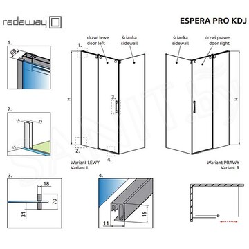 Фронтальная стенка Radaway Espera Pro KDJ front Wall 640