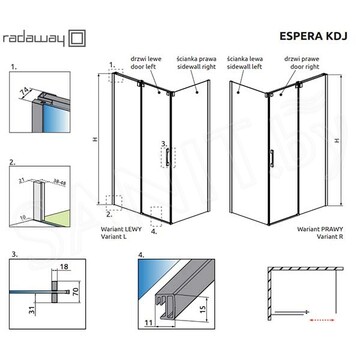 Душевой уголок Radaway Espera KDJ 54.5+50 + S