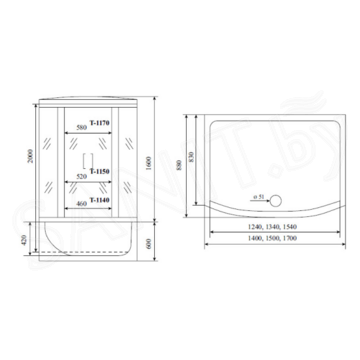 Душевая кабина Timo Comfort T-8850 Clean Glass