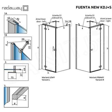 Душевой уголок Radaway Fuenta New KDJ+S 80 + S1 + S1