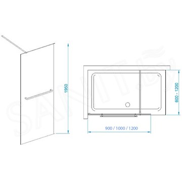 Душевая стенка RGW Walk In Wa-041B прозрачная