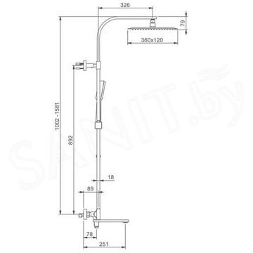 Душевая стойка Gappo G2483-50 с термостатом