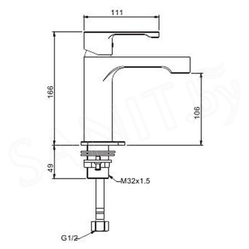 Смеситель для умывальника Gappo G1002-8