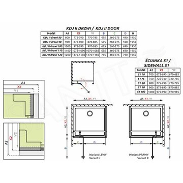 Душевой уголок Radaway Eos KDJ II 120 + S1