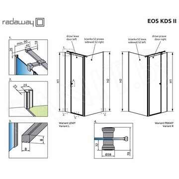 Душевой уголок Radaway Eos KDS II 100 + S2