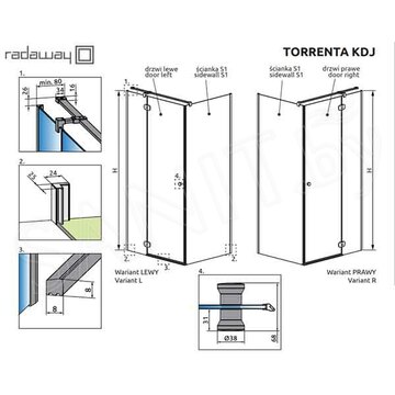 Душевой уголок Radaway Torrenta KDJ 100 + S1