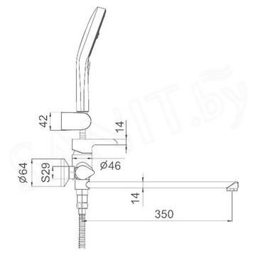 Смеситель для ванны Gappo G2203-8