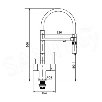 Смеситель для кухонной мойки Rose R958H под фильтр