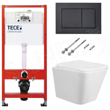 Система инсталляции для унитаза TECEbase kit c кнопкой 9240407 и унитазом Taliente Coretto CR25200