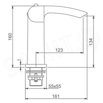 Смеситель для умывальника Gappo G1007-50 термостатический