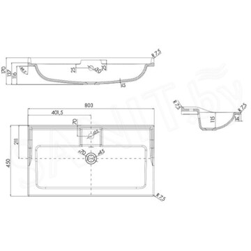 Тумба под умывальник Акватон Леон 65 1A187001LBPS0 / 80 1A186301LBPS0 дуб белый