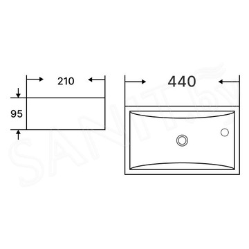 Умывальник Aquaceramika Atrio AC090 R / L