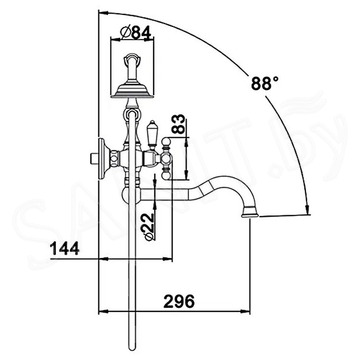 Смеситель для ванны Gappo G3289