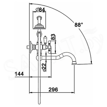 Смеситель для ванны Gappo G3289-6