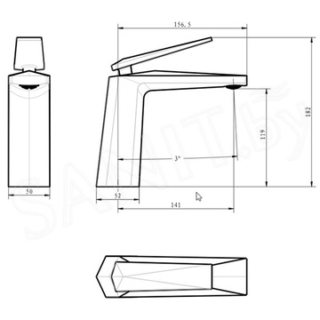 Смеситель для умывальника Boheme Venturo 381-W белый / золото