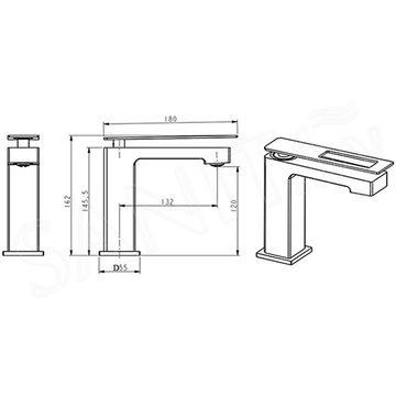 Смеситель для умывальника Boheme Q 141-WB.2 White Black