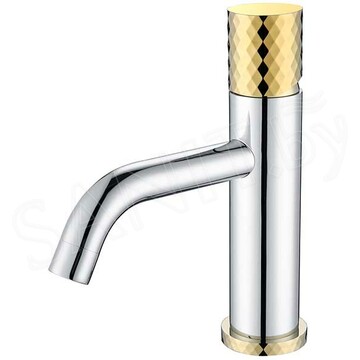 Смеситель для умывальника Boheme Stick 121-CRG Chrome Diamond Gold