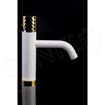 Смеситель для умывальника Boheme Stick 121-WG White Diamond Gold