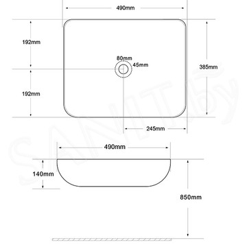 Комплект умывальник Roxen Pure 570050 со смесителем Deante Viola BCI 021К