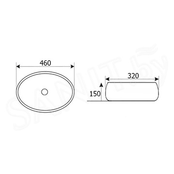 Комплект умывальник Roxen Trendo 570040 со смесителем Armatura Neda Black 5822-612-81