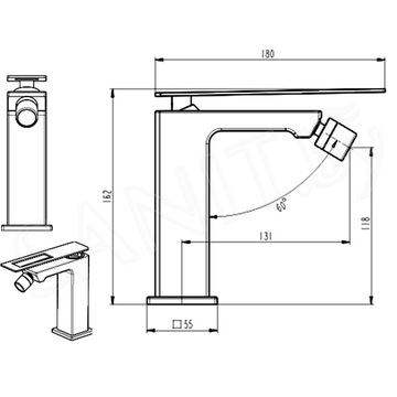 Смеситель для биде Boheme Q 146-WCR White Chrome