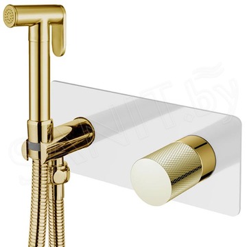 Смеситель встраиваемый Boheme Stick 127-WG.2 White Touch Gold с гигиеническим душем