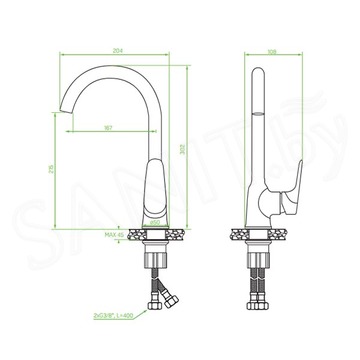 Смеситель для кухонной мойки Laveo Rondo BLX_068D